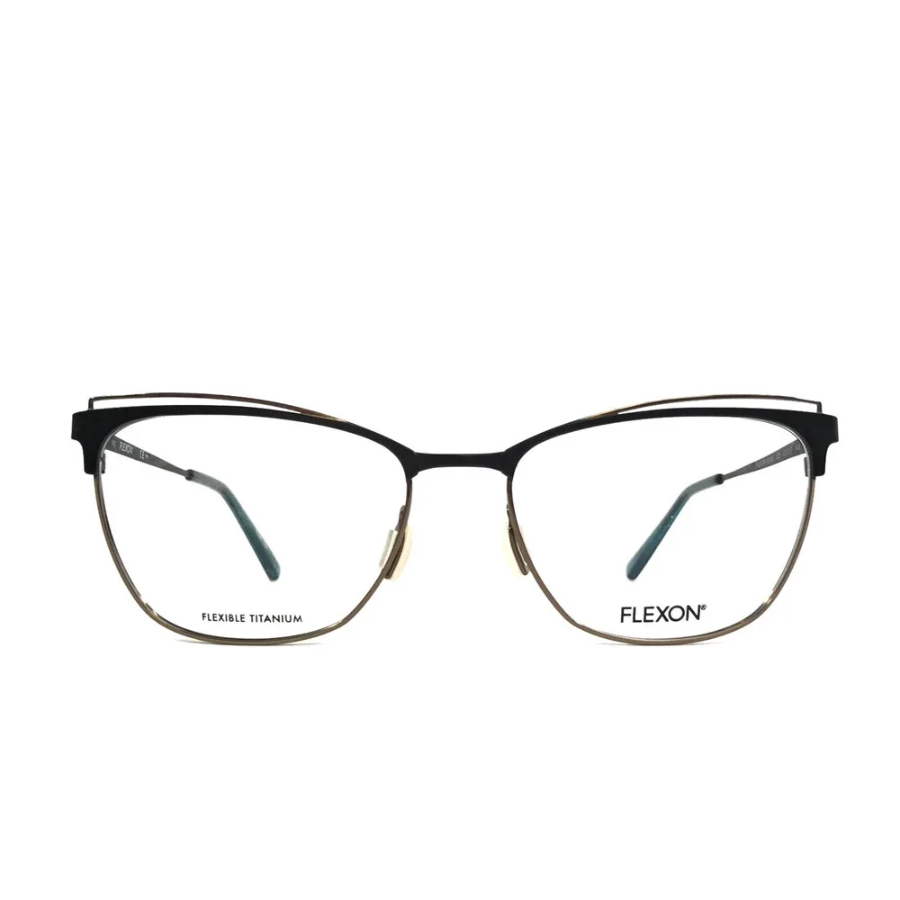 Flexon Eyeglasses Frame W3100 325 Black Gold Cat Eye Full Rim Titanium 53-17-140